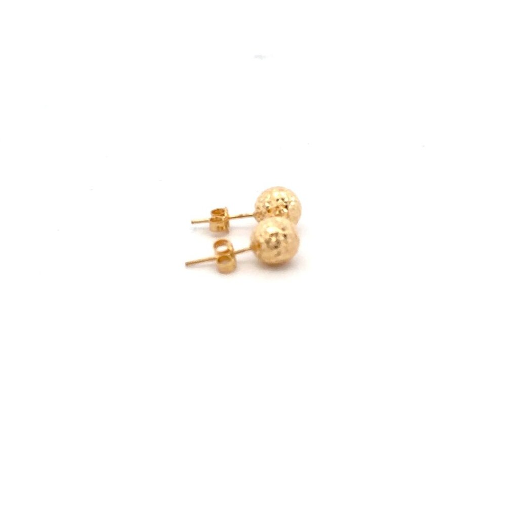 18K Saudi Gold Ball Stud Earrings 1.52 grams - Picture 5 of 9
